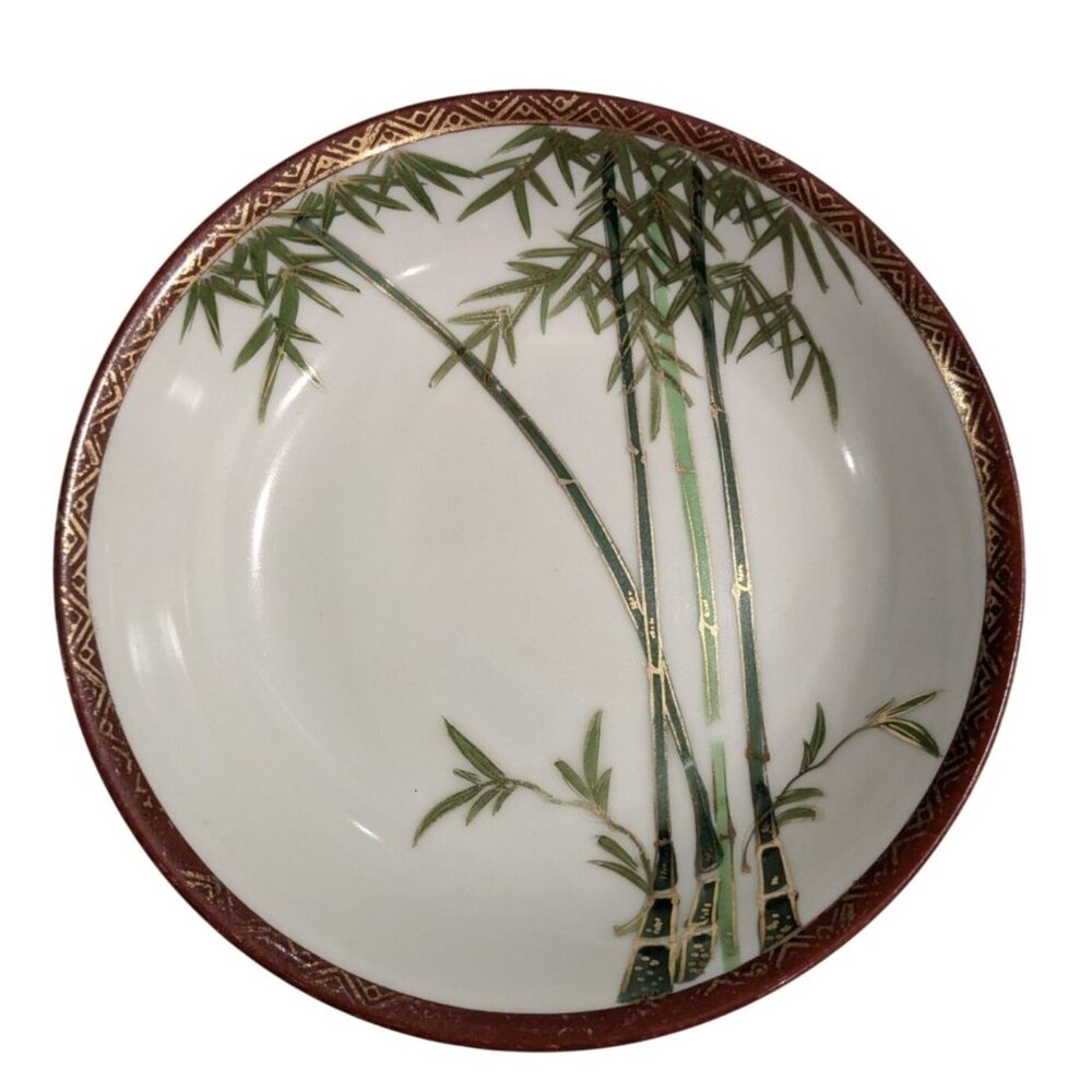 Six Kutani Bamboo design fruit bowls Eggshell China Japan Pre-1930